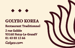 Carte de visite Golyeo Korea