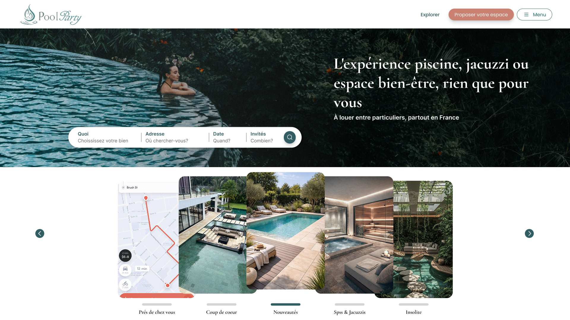 Wireframe de la page d'accueil (desktop)