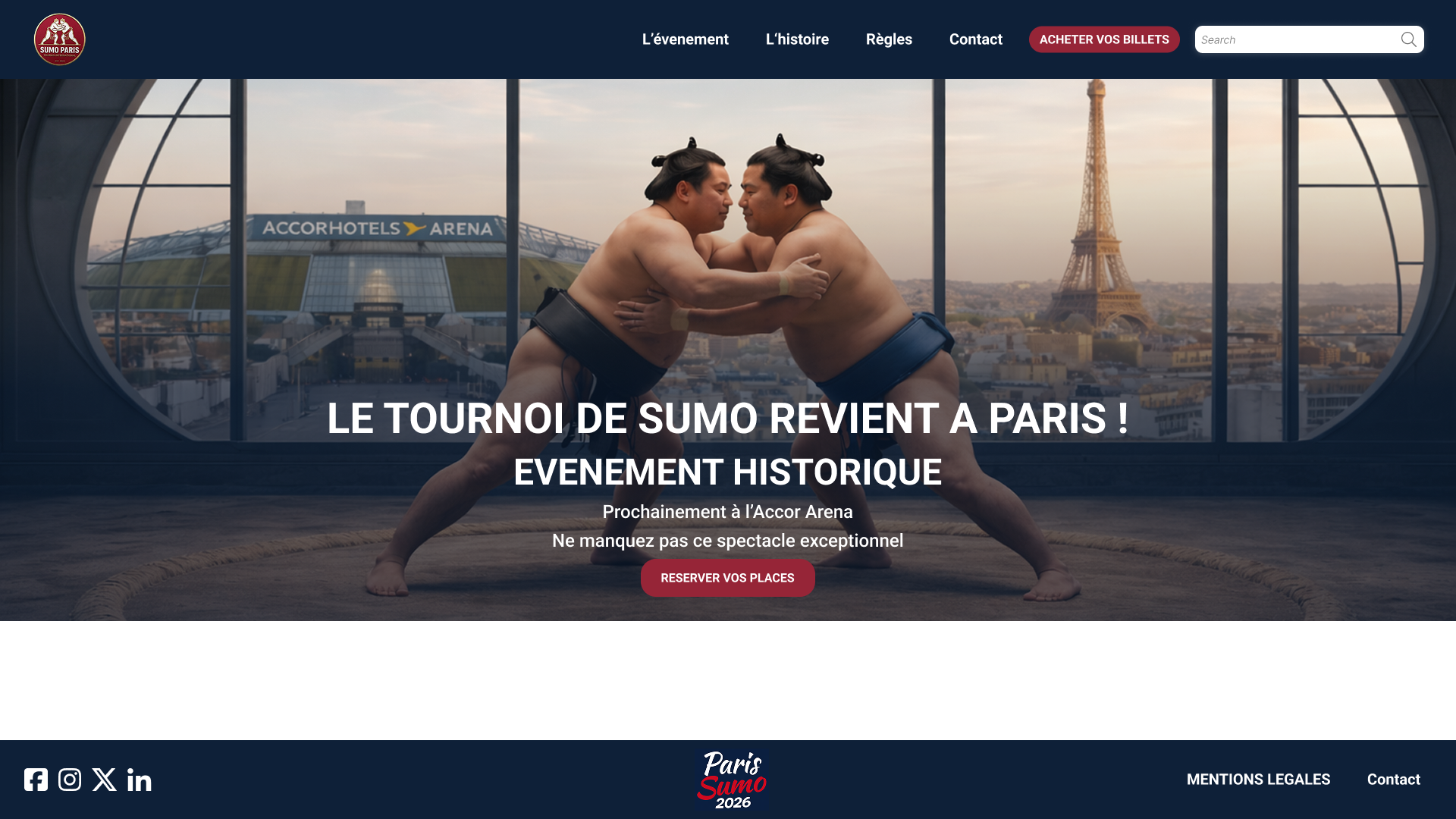 En-tête du site Sumo Tournament